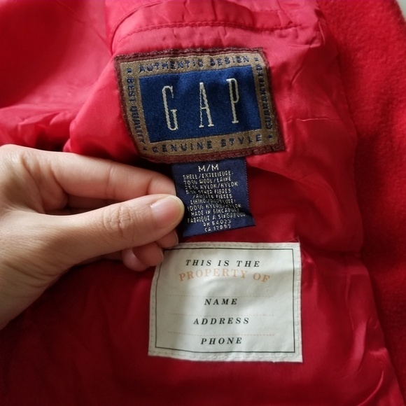 Vintage Gap Little Girl Red Button Front Coat Med - Picture 3 of 7